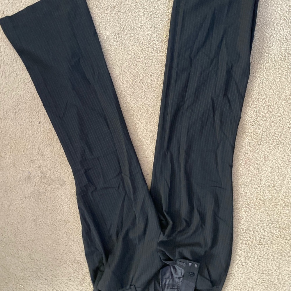 Pin strip black pants
